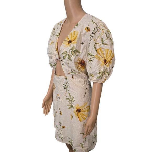 H&M Floral Print Dress with Cutouts Size Large NWOT - Picture 2 of 6